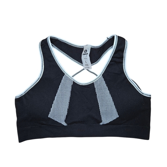 MONO B Black and White Sports Bra Size Large NWOT - Picture 1 of 4